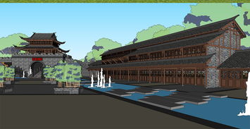 中式仿古公園入口大門建筑中式仿古建筑設計素材 建筑模型模型大全 18731564