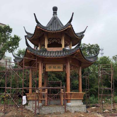 阜陽(yáng)市古建廊亭工程承包 翹角古建六角亭